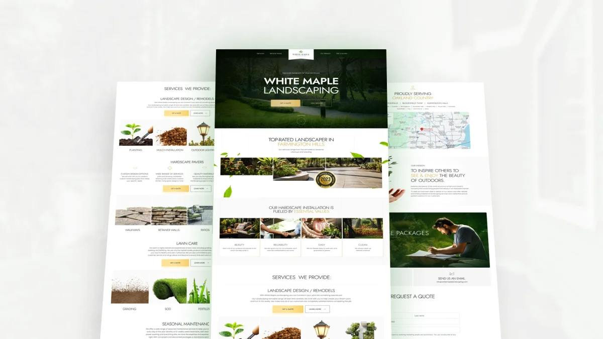 White Maple Landscaping website showcase
